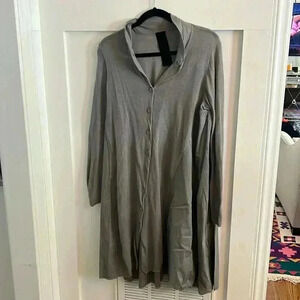 Rundholz Black Label mixed fabric button down long sleeve dress